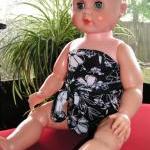 Baby Bathing Suit Black And White Flower Wrap..