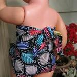 Baby Bathing Suit Colorful Leaves Wrap Around..