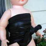 Baby Bathing Suit Liquid Black Wrap Around..