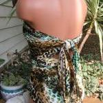 Bathing Suit Large Wrap-around Swimsuit Leopard..