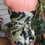 Bathing Suit Small Wrap-around Swimsuit Camouflage..