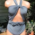 Sizeless Large Wrap-around Swimsuit Solid Grey