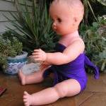 Baby Bathing Suit Solid Purple Wrap Around..