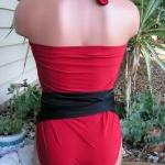 Sizeless Medium Wrap Around Swimsuit Black And Red
