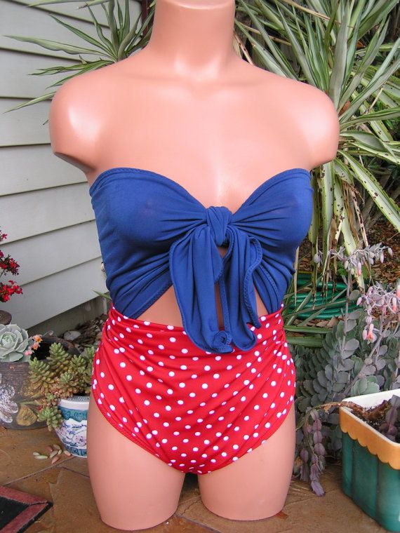 Bathing Suit Extra Small Wrap Around Swimsuit Pin Up Girl Americana On Luulla 7360